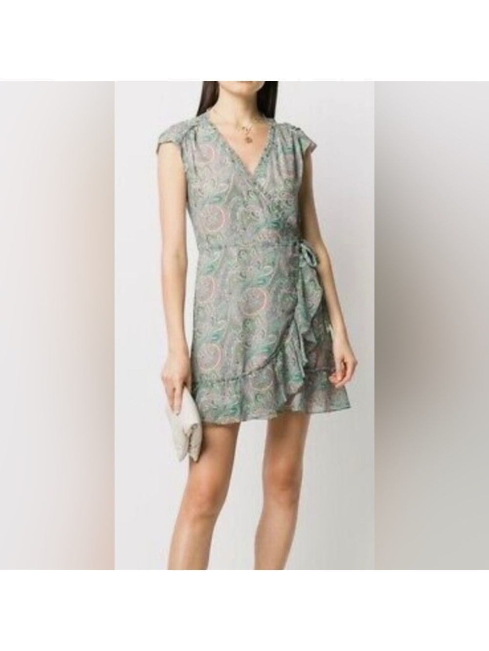 4 All Saints Zini Shahmina Green Dress - Picture 10 of 14